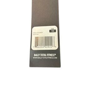 Bally Total Fitness Womens 1X Leggings Black High Rise Capri Yoga Pants Pockets